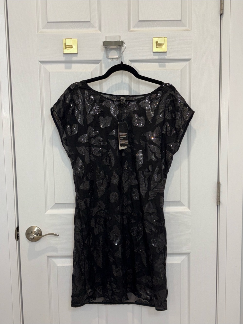 Mexx Black Sequin Patterned Dress #1412